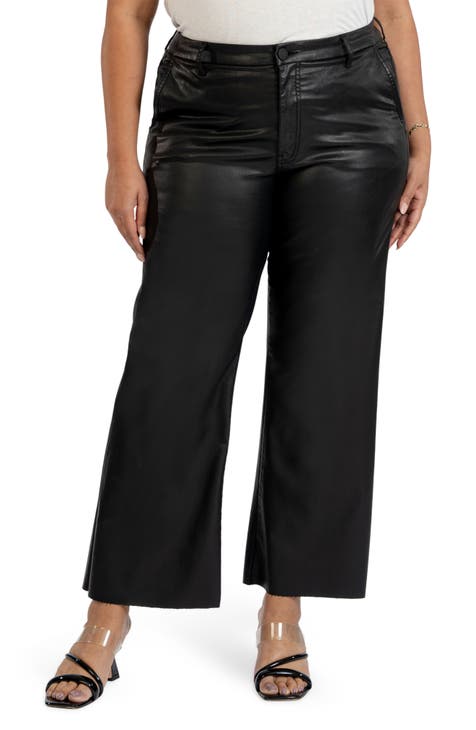 Plus Size Women Wide-leg Stretch Jeans - Black main image 0