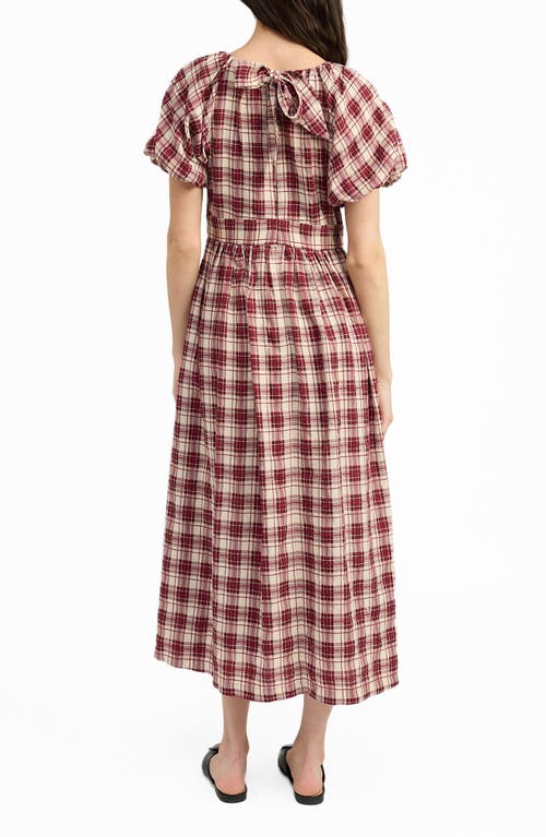 EN SAISON EN SAISON COLEBEE PLAID PUFF SLEEVE MAXI DRESS 