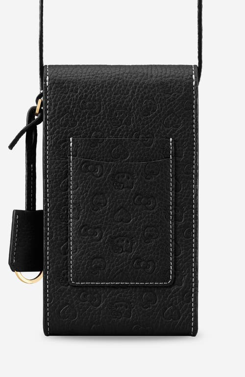 Shop Maison De Sabre Maison De Sabré Leather Phone Pouch In Hello Kitty