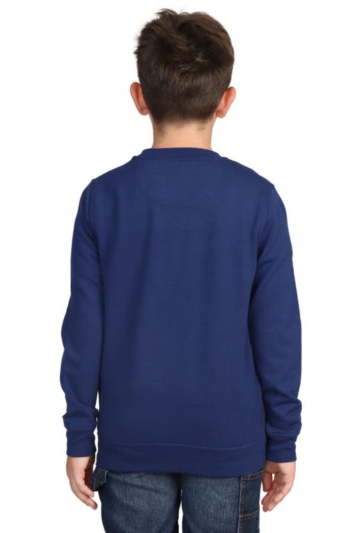 Tailorbyrd Kids' Sueded Fleece Crewneck Pullover In Navy