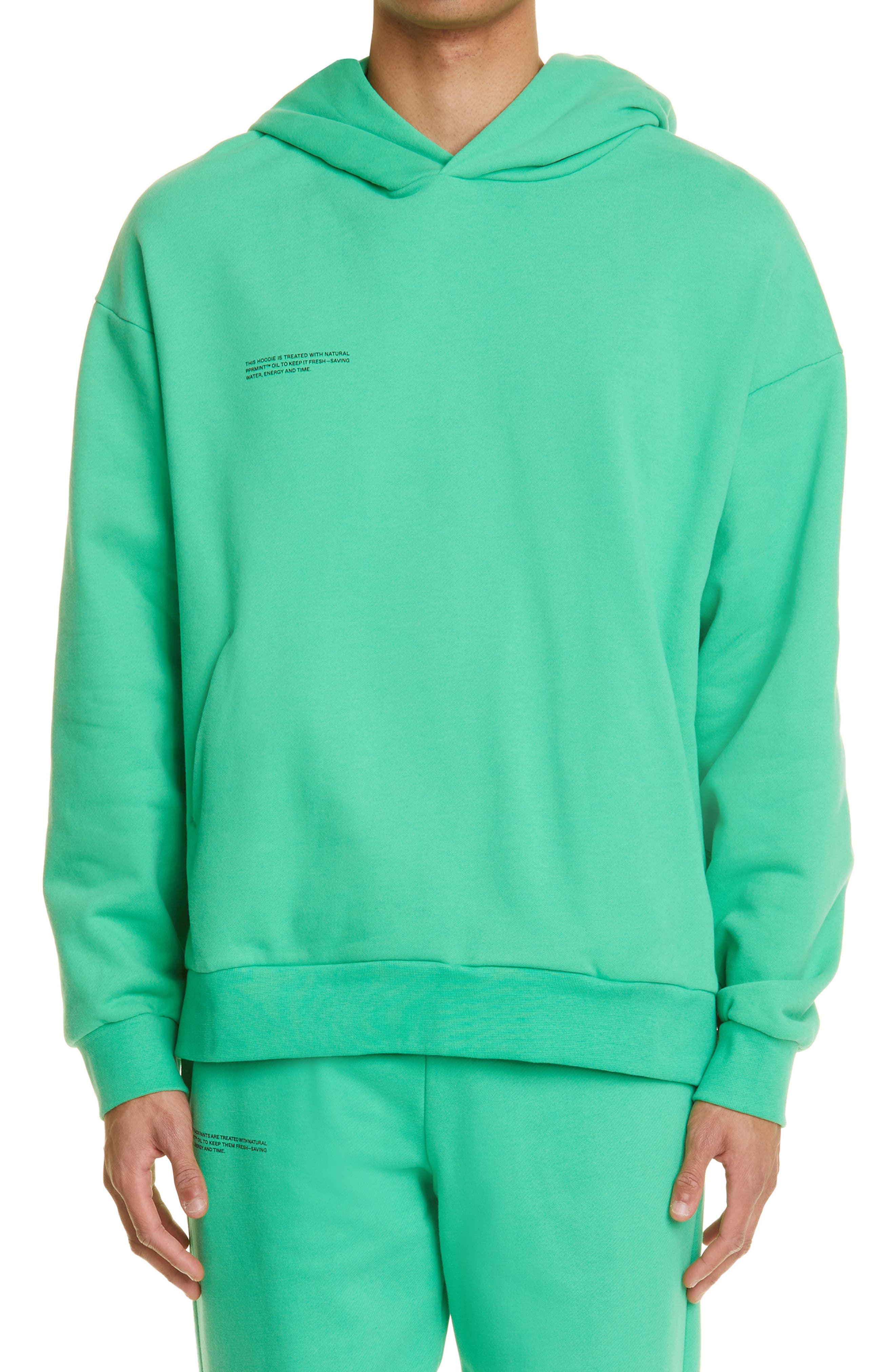 green sweat shirt