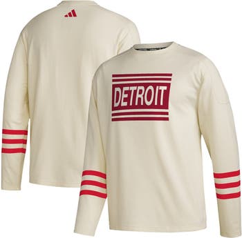 New Detroit Red Wings old time jersey style mid weight cotton hoodie men's S