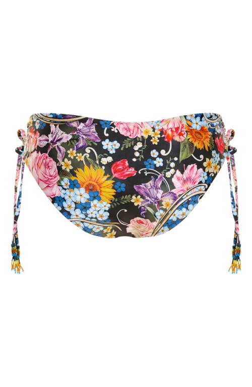 Shop Agua Bendita Eda Dreamin' Reversible Bikini Bottoms In Blue Floral Multi