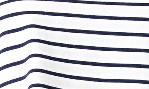 Grey Lab Stripe Crop Top In White/navy