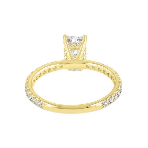 Shop Luvmyjewelry Meline14k Yellow Gold Emerald Cut Lab Grown Diamond Hidden Halo Engagement Ring