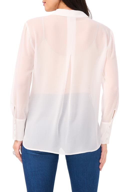 Shop Vince Camuto Bead Detail Button-up Shirt In New Ivory