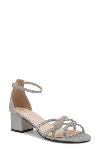 Touch Ups Zoey Shimmer Rhinestone Sandal In Gray
