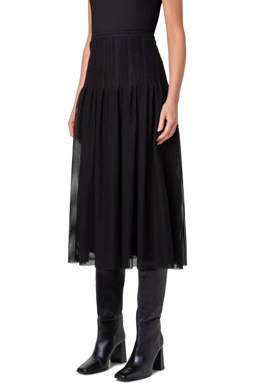 Akris Punto Flared Merino Wool Rib Midi Skirt In Black