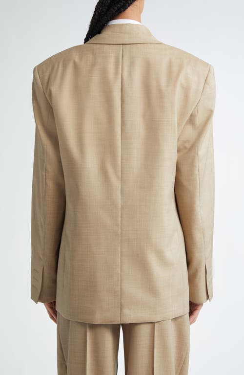 Shop Peter Do Classic Boxy Stretch Wool Blazer In Taupe