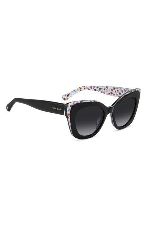 Shop Kate Spade New York Marigolds 51mm Gradient Cat Eye Sunglasses In Black/grey Shaded