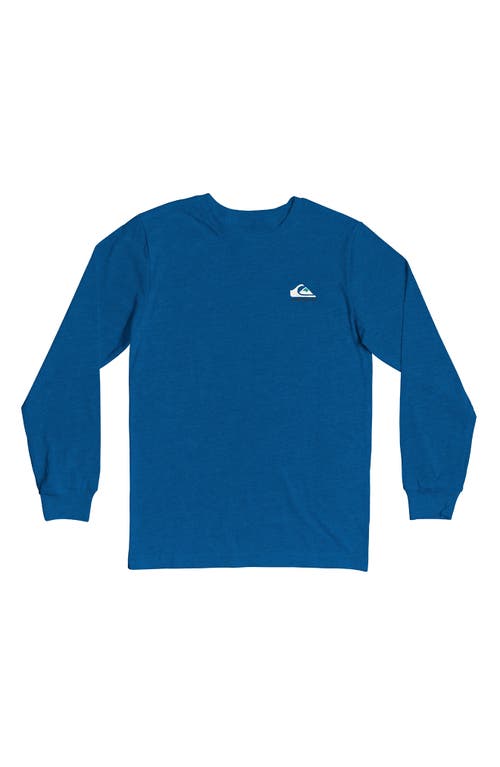 Quiksilver Kids' Flaming Box Long Sleeve Graphic Tee in Vallarta Blue Heather