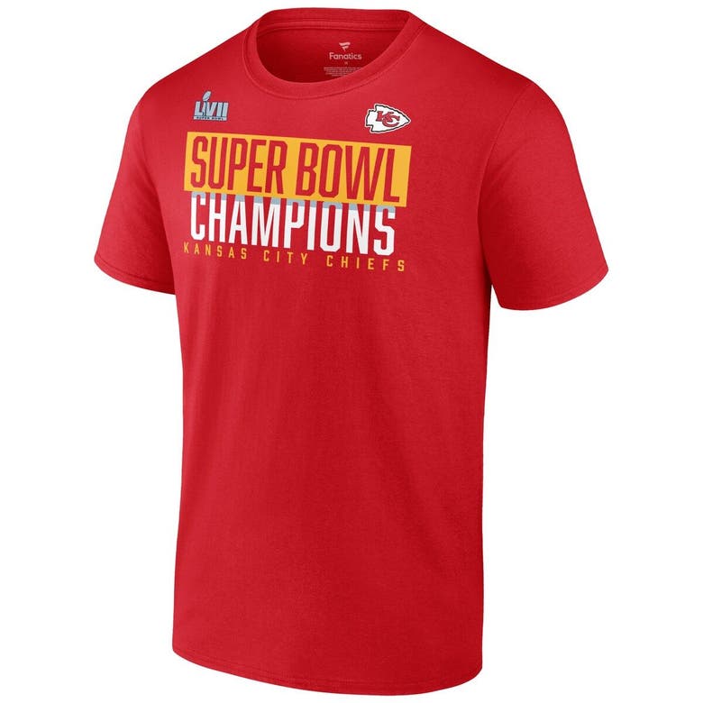 FANATICS FANATICS BRANDED RED KANSAS CITY CHIEFS SUPER BOWL LVII CHAMPIONS FOAM FINGER T-SHIRT