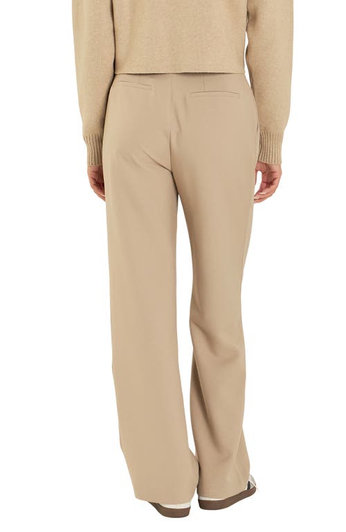 Shop Grey Lab Pleated Wide Leg Pants In Tan