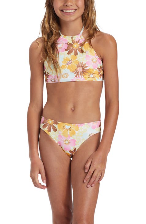 Girl's Wildflower Two Piece Ruffle Bikini Set