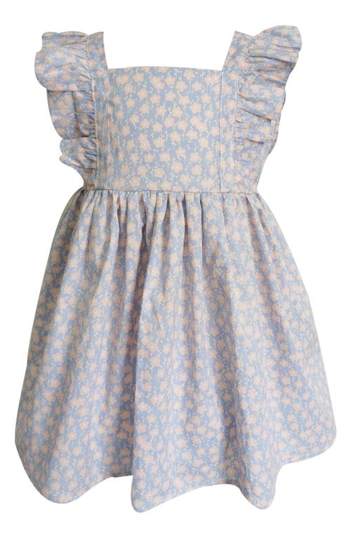 Popatu Kids' Floral Cotton Pinafore Dress Blue at Nordstrom,