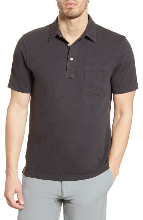 Faherty Sunwashed Organic Cotton Polo in Washed Black at Nordstrom, Size Small