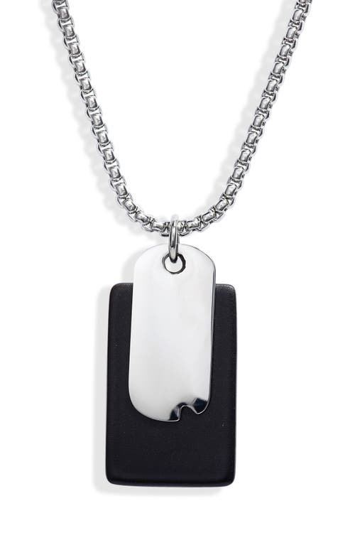 Hudson Time and Place Sterling Silver Chain Necklace in Black
