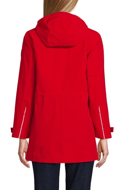 Shop Lands' End Squall Hooded Waterproof Raincoat In Bright Cherry