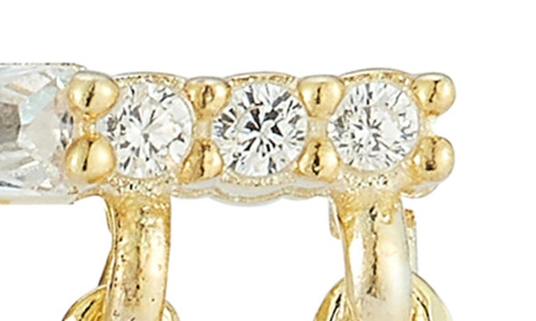 Sphera Milano 14k Over Silver Cz Chain Earrings In Gold