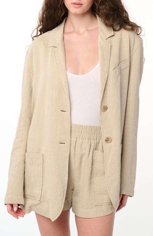 Linen Blend Oversize Blazer in Stepping Out