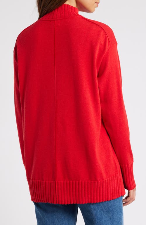 Shop Caslonr Caslon(r) Mock Neck Tunic Sweater In Red Goji