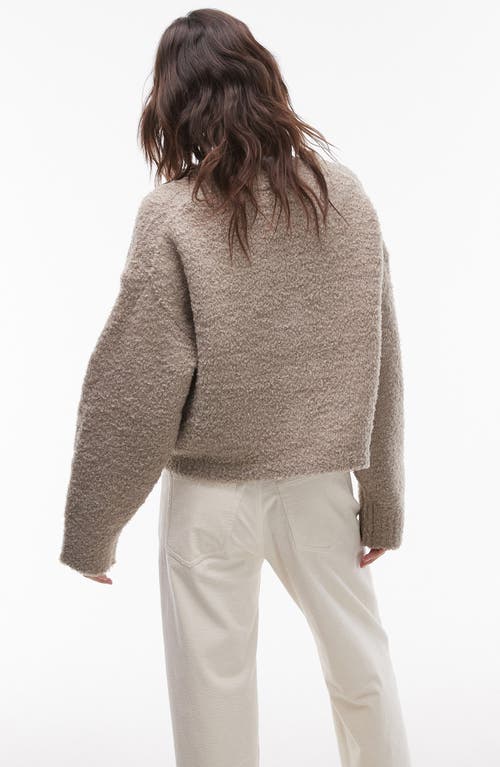 Shop Topshop Oversize Knit Cardigan In Brown