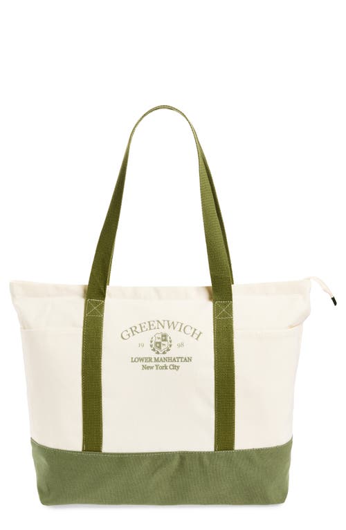 Shop Bp. Graphic Canvas Tote Back In Green- Greenwich