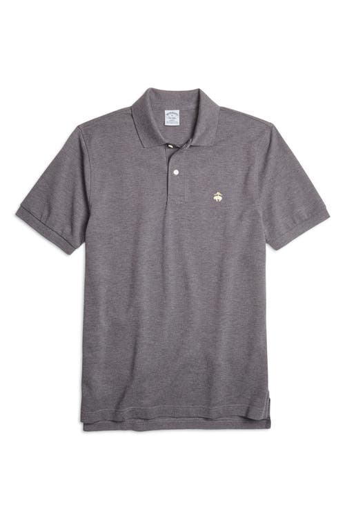Brooks Brothers Slim Fit Stretch Cotton Piqué Polo Charcoal Heather at Nordstrom,