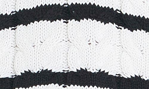 English Factory Stripe Half-zip Sweater In White/black
