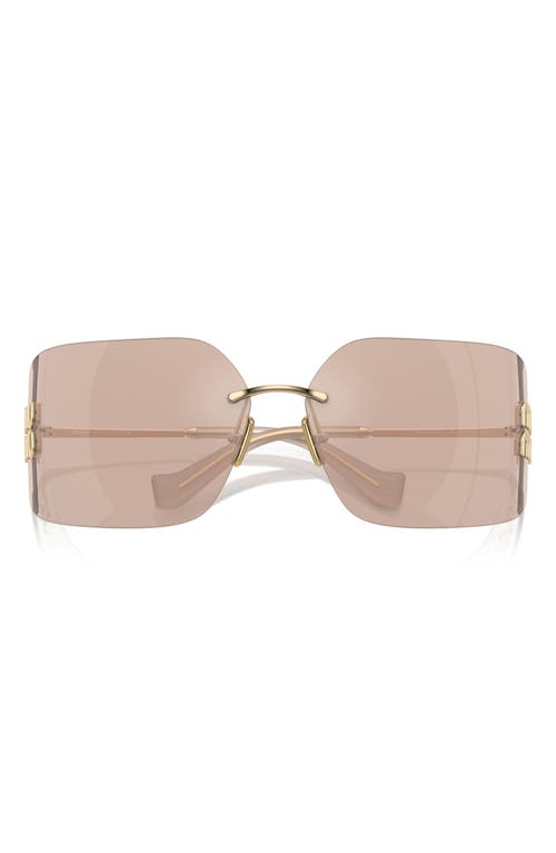 Miu Miu 80mm Oversize Irregular Sunglasses in Pale Gold at Nordstrom