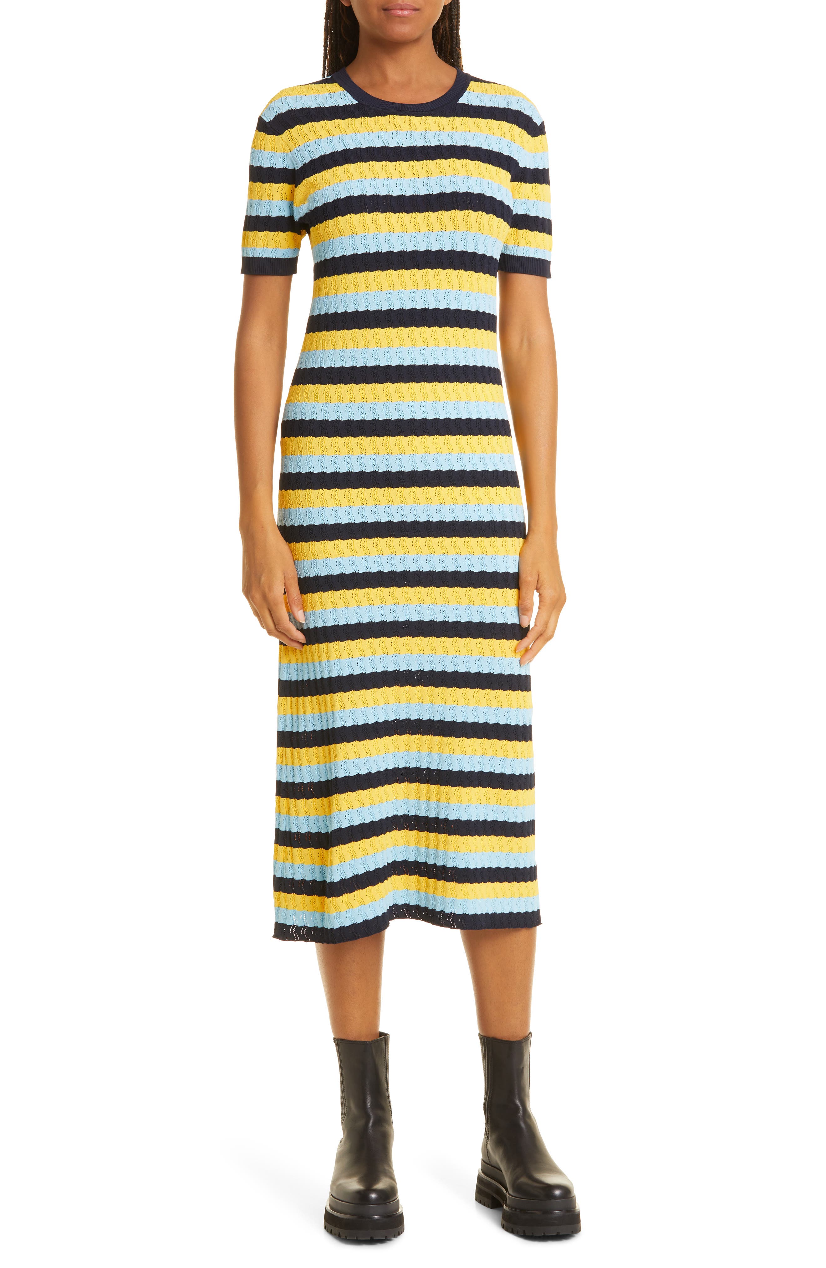JASON WU Stripe Short Sleeve Sweater 