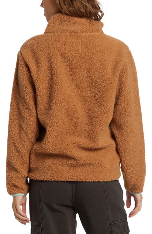 Shop Billabong Horizon High Pile Fleece Half Zip Sweatshirt In Sandalwood