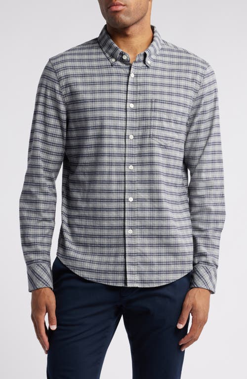 Shop Rails Reid Check Cotton Flannel Button-down Shirt In Navy Pumice