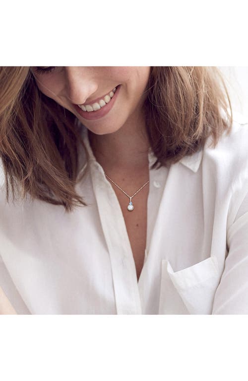 Delmar Freshwater Pearl Pendant Necklace In Sky Blue Topaz