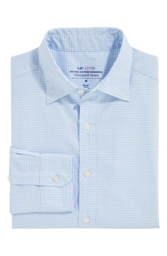 Shop Vineyard Vines Gingham On-the-go Brrrº Button-up Shirt In Jake Blue Plaid