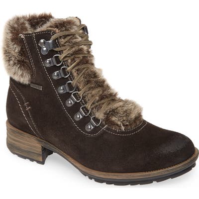 Josef Seibel Sandra 67 Waterproof Faux Fur Trim Bootie, Brown