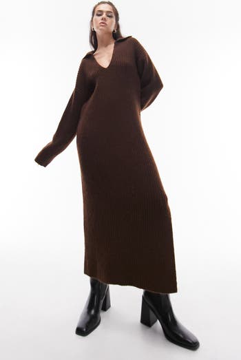 Topshop Long Sleeve Maxi Sweater Dress | Nordstrom