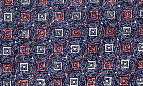 Shop Eton Geometric Medallion Silk Tie In Navy