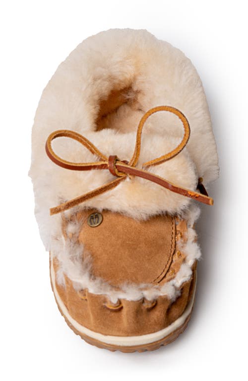 Shop Minnetonka Ultimate Genuine Shearling Slipper In Tan