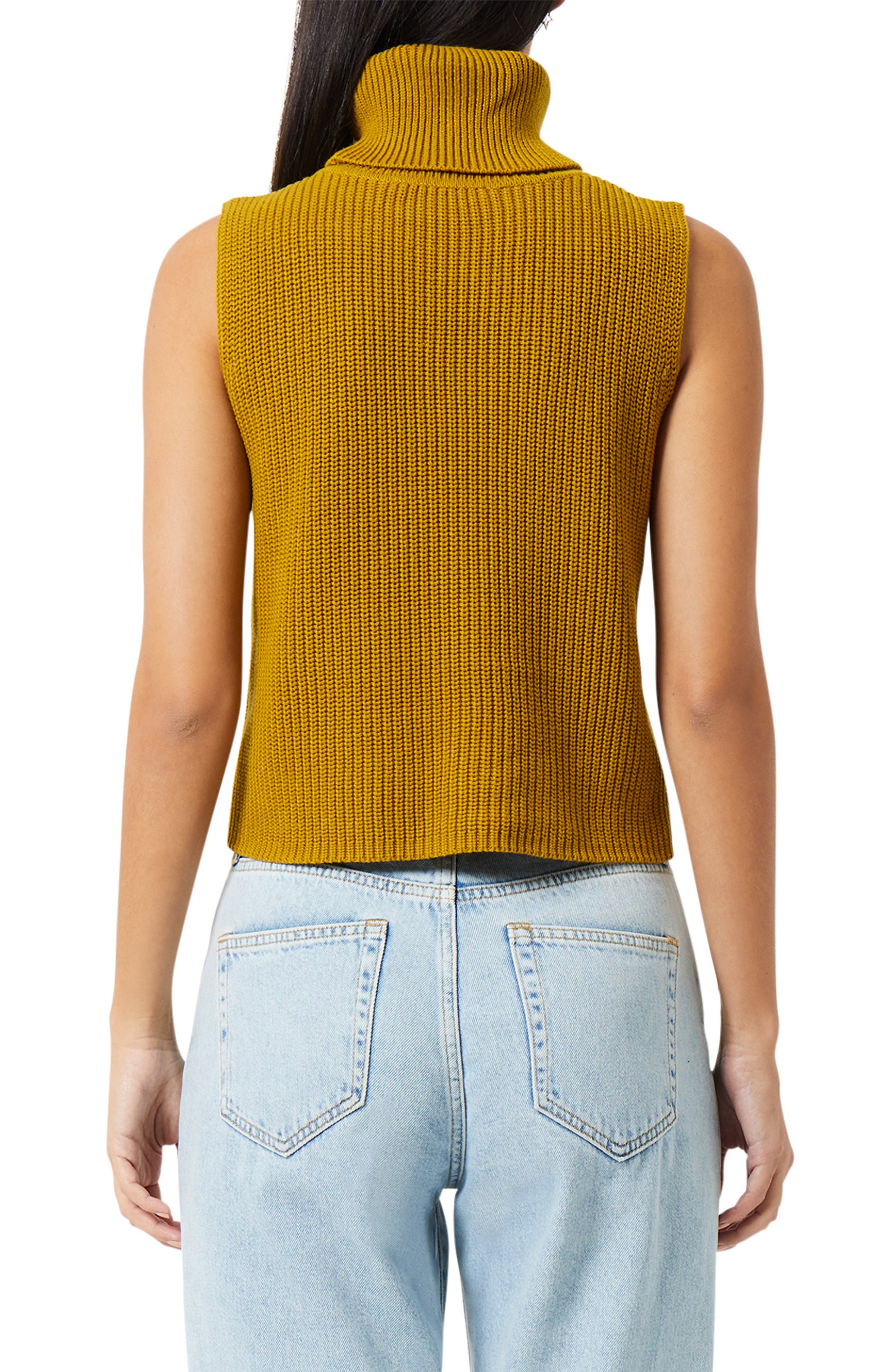 French Connection Ribbed Knit Sleeveless Turtleneck Sweater Nordstrom