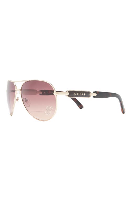 Shop Guess 58mm Pilot Sunglasses In Gold/gradient Brown