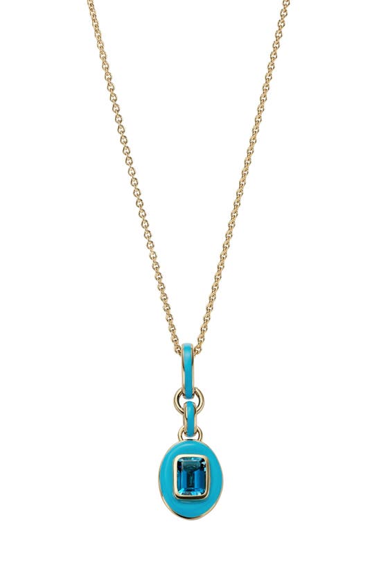 Shop Cast Blue Topaz Charm Necklace In Blue Sapphire