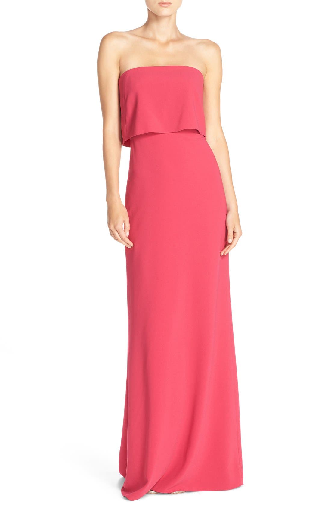 thelma satin strapless maxi dress