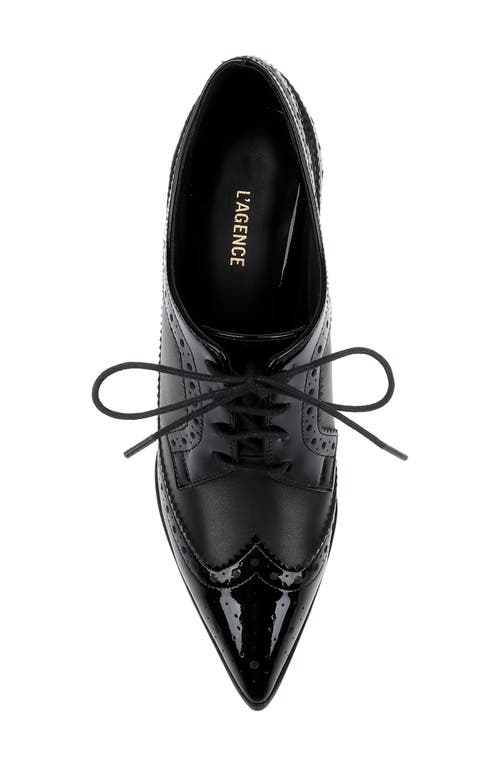 L'agence Elodie Leather Oxford Pump In Black Leather