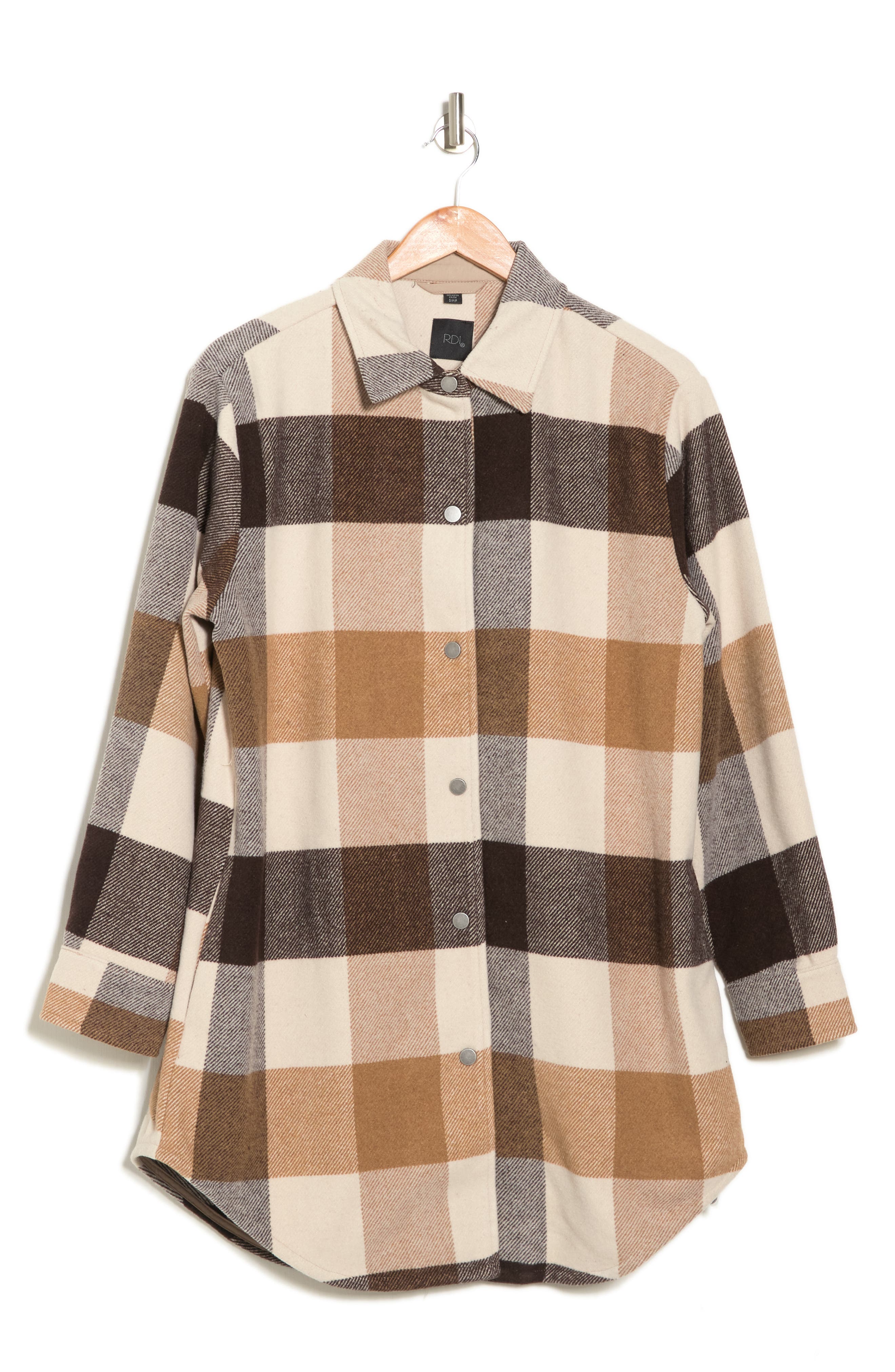 Rdi Buffalo Check Plaid Shacket in 25Vr Brown at Nordstrom Rack, Size Small
