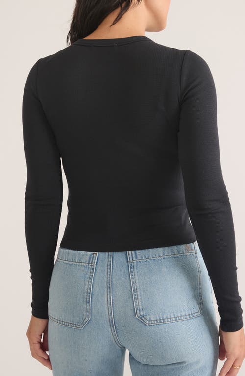 Shop Marine Layer Lexi Sun-in Rib Long Sleeve T-shirt In Black