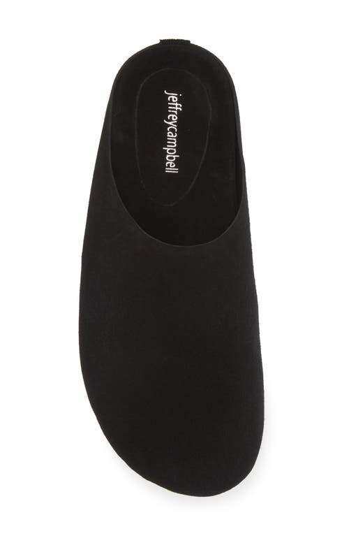 Jeffrey Campbell Content Suede Clog In Black Suede