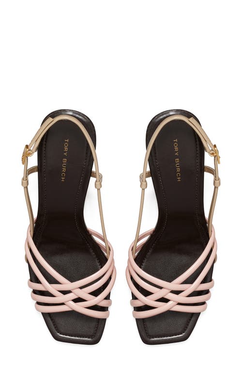 Shop Tory Burch Metallic Wedge Espadrille Sandal In Pink Brick/taupe/coco