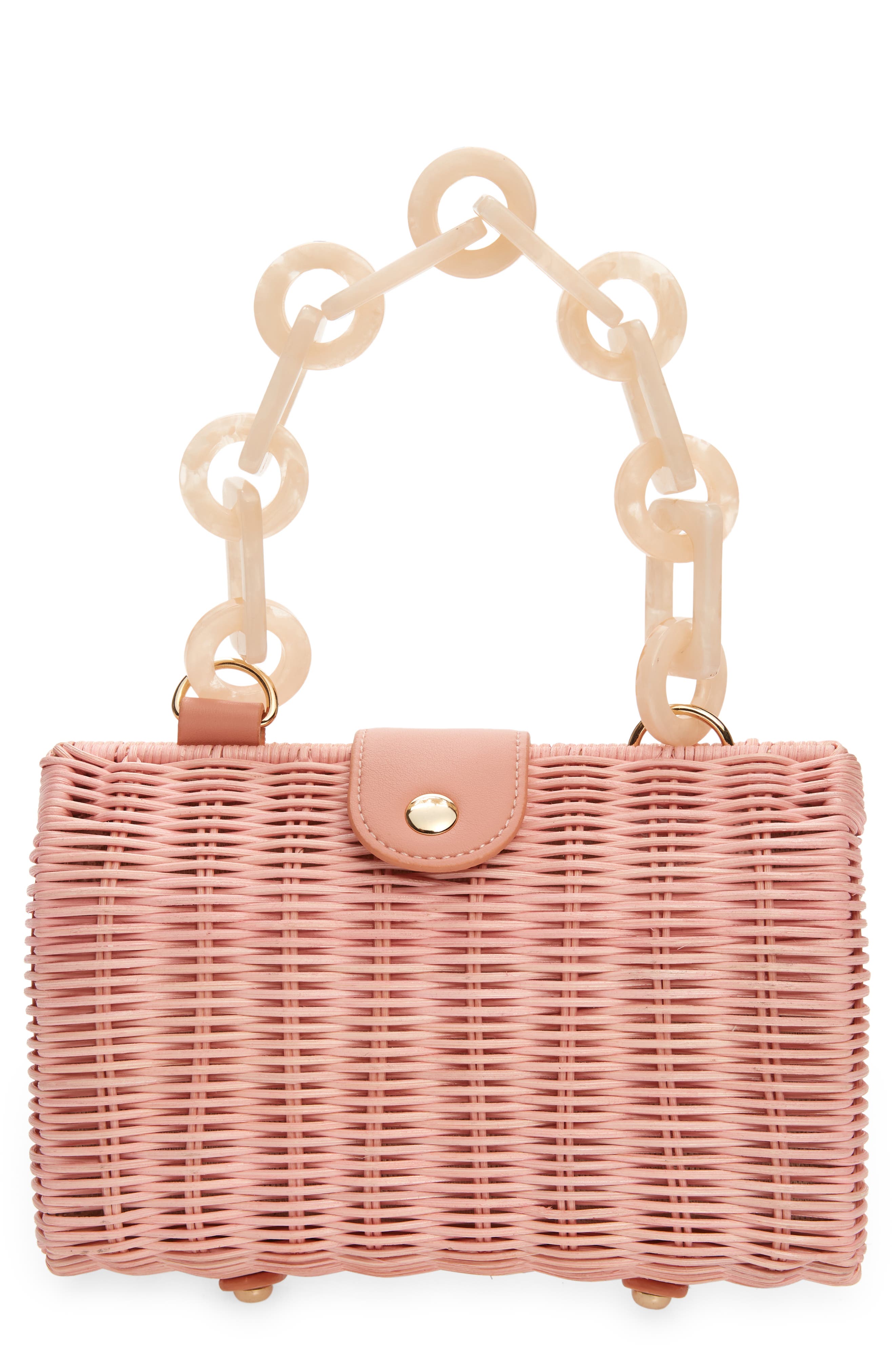 btb Los Angeles Page Wicker Clutch in Pink