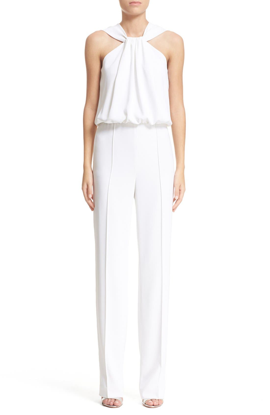 St. John Collection Classic Cady Halter Jumpsuit Nordstrom